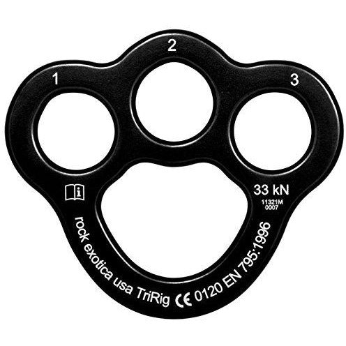 Rock Exotica TriRig Rigging Plate (Black) - Elevated Climbing